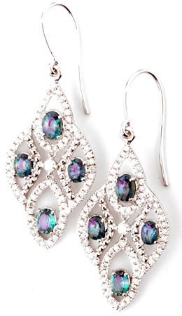 Shop Real Natural Alexandrite Chandelier Earrings With Diamond Accents ...