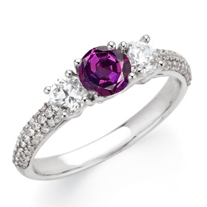 Radiant GEM Grade Round 0.55 carat Alexandrite Gemstone Engagement Ring ...