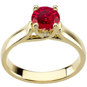 Gemstone Ring Superb GEM 1.00 Carat 6mm Ruby Solitaire Engagement Ring