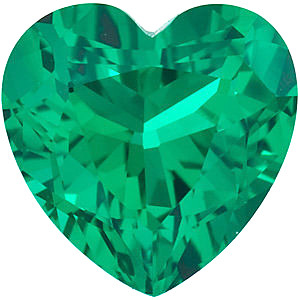 Pretty Man-Made Green Emerald Heart Gems - Bargain Priced Heart Cut Emerald  Lab Created Gemstones