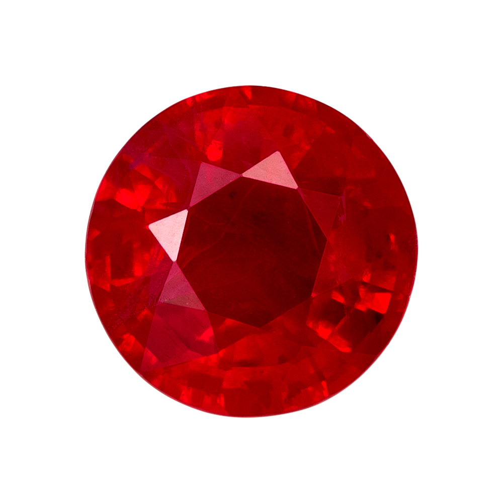 1.01 Carat Brilliant Red Ruby Round Cut 6.1mm AfricaGems