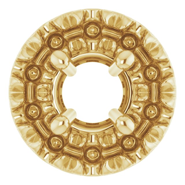 Halo Style Pendant Mounting in 14 Karat Yellow Gold for Round Stone, 0. ...