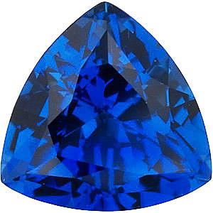 Shop for Trillion Cut Chatham Created Blue Sapphire Gemstones at AfricaGems