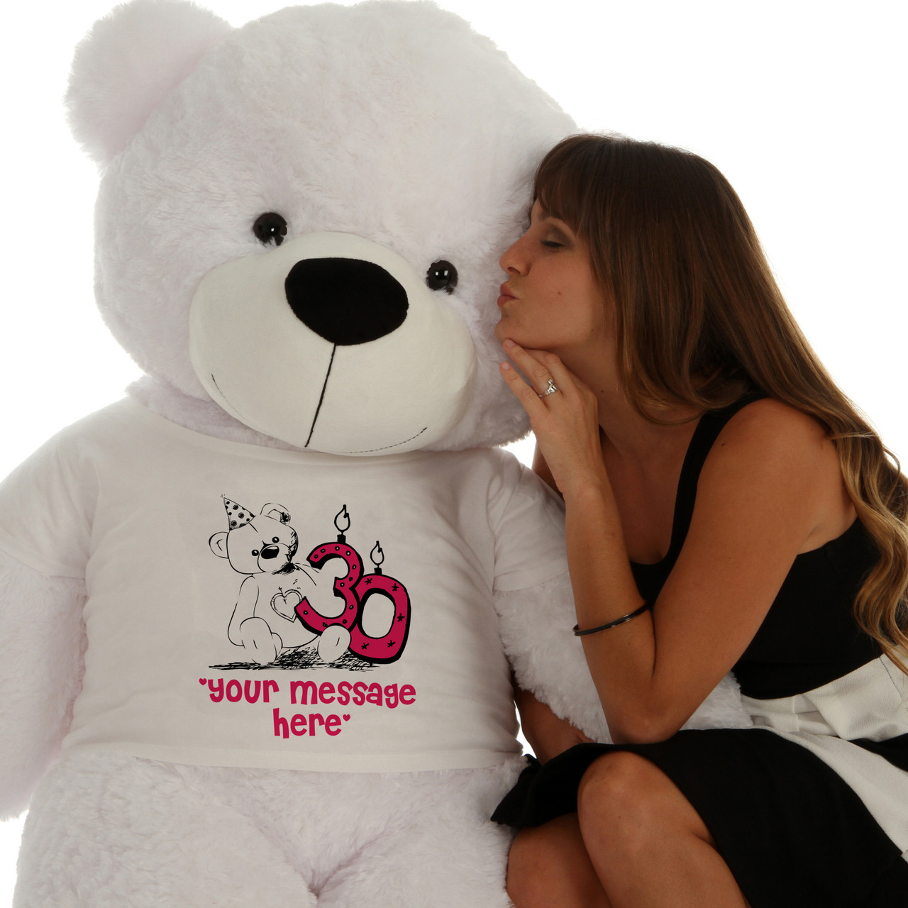 60in White Coco Cuddles Make a Wish Personalized Birthday Teddy Bear