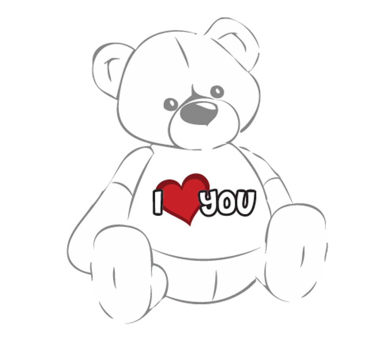 Giant Teddy Bear with I Love You Heart