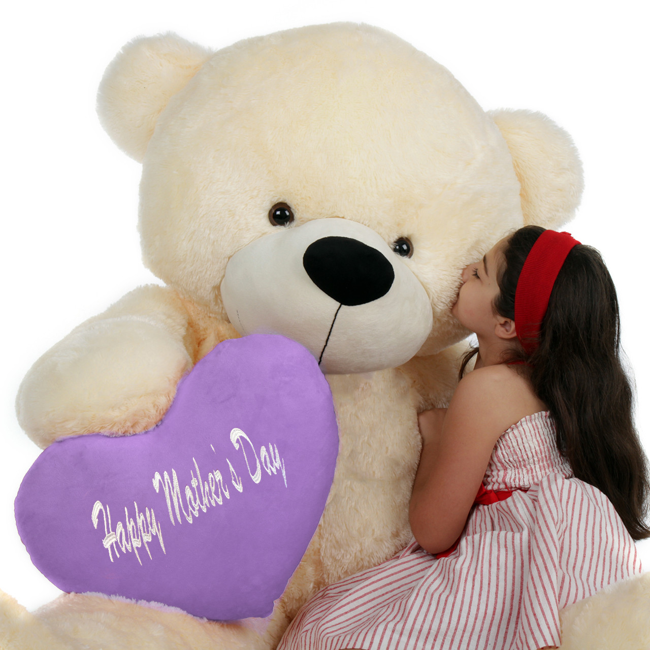 Mother's Day Personalized Teddy Bear Gift with Rose - Giant Teddy