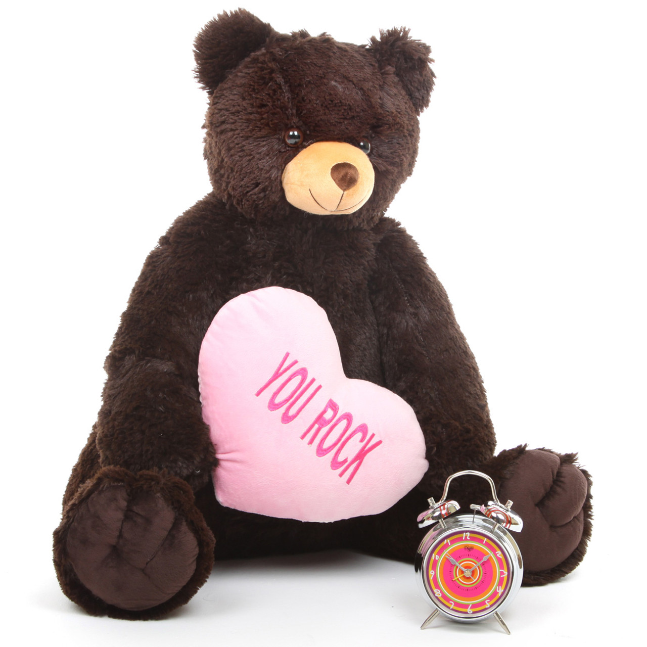 Baby Heart Tubs chocolate brown teddy bear with heart 32in