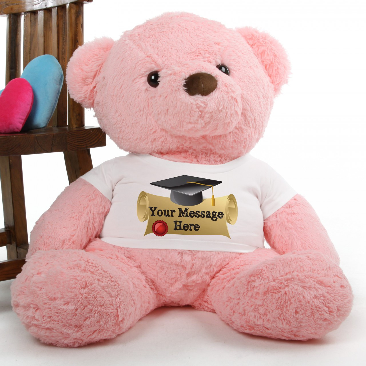 Gigi Chubs Personalized Pink Graduation Teddy Bear 38in