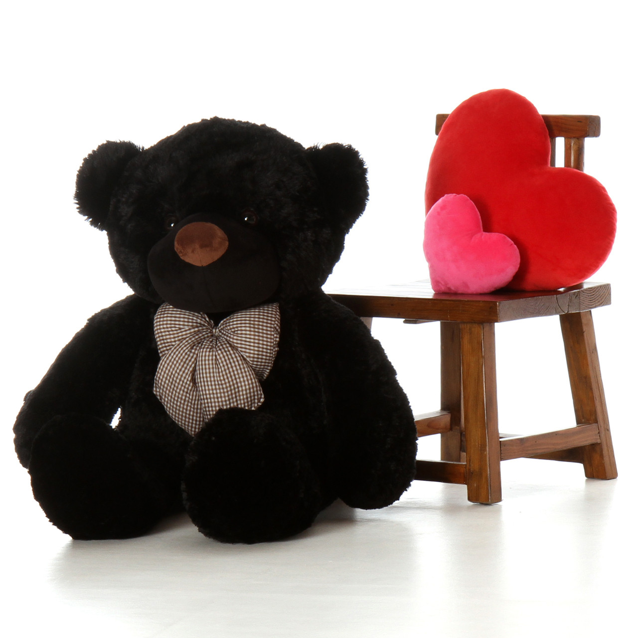 4ft Life Size Teddy Bear Juju Cuddles soft and huggable black fur