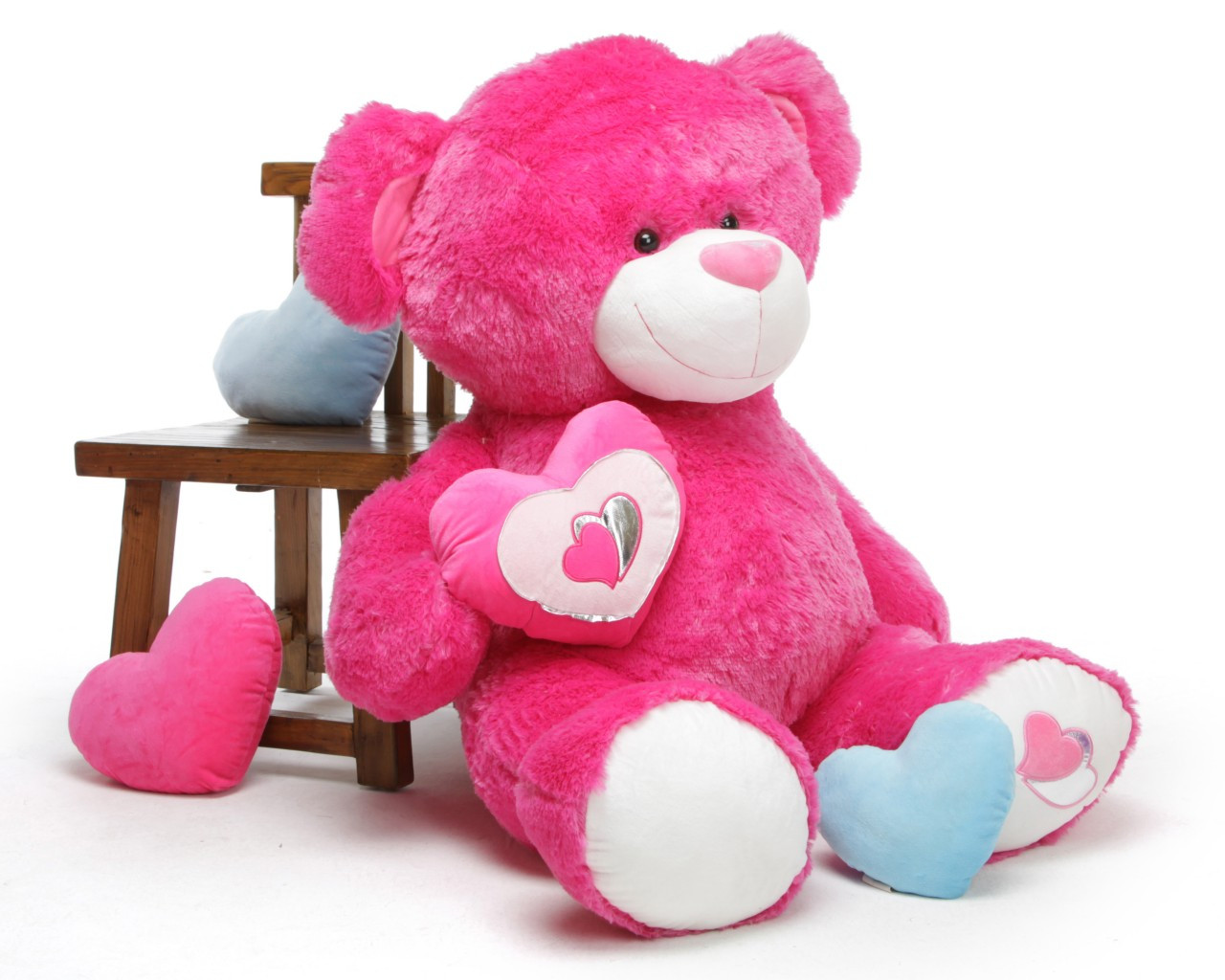 cute big dark pink teddy bear