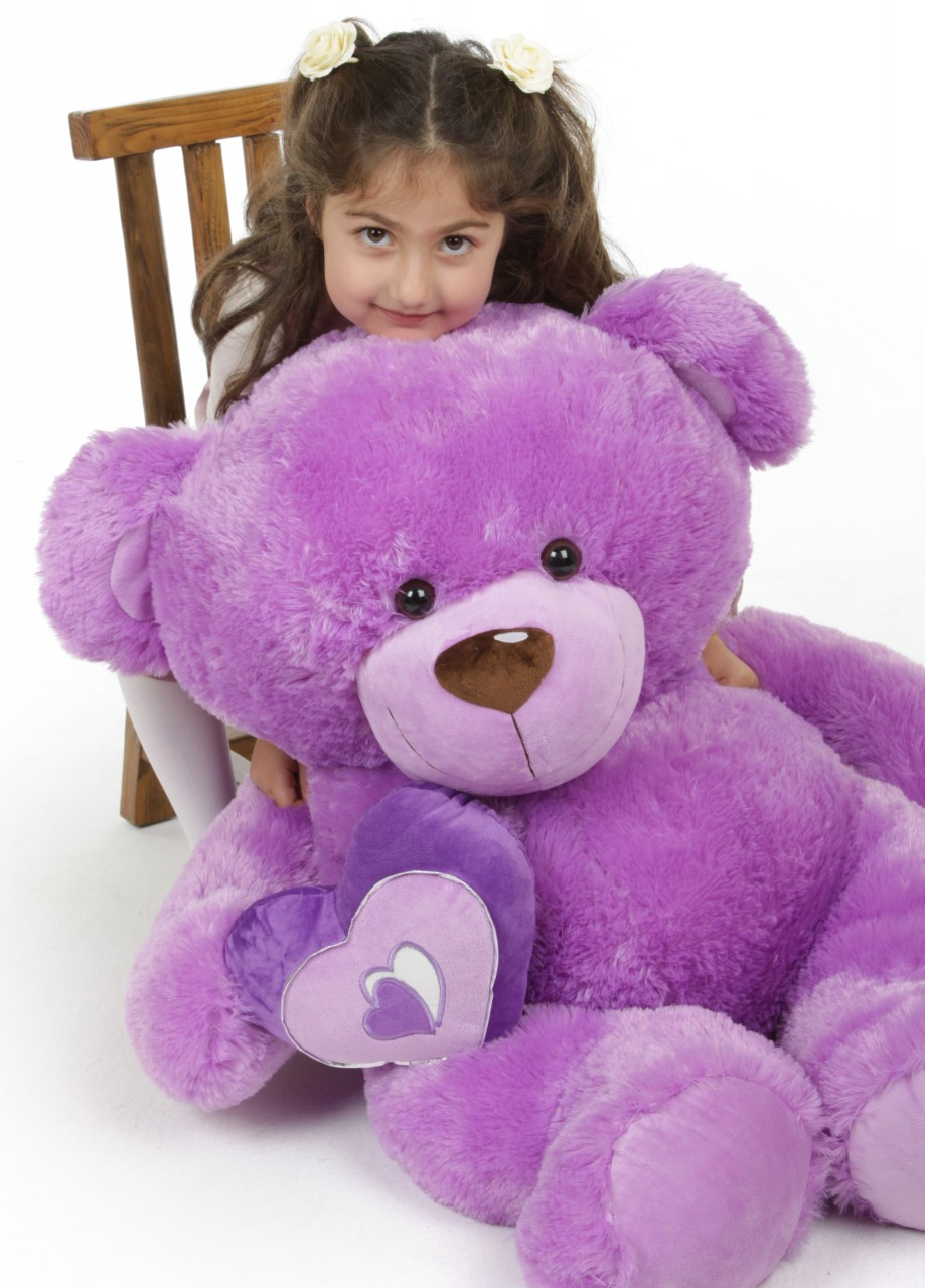 Sewsie Big Love lavender teddy bear 42in