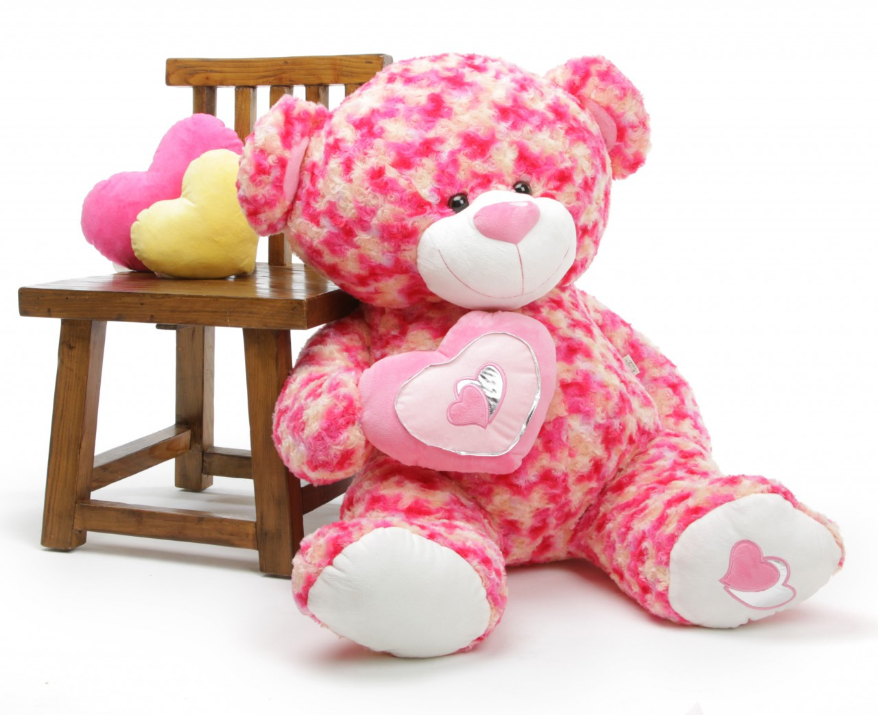 Giant Teddy 3½ ft Valentines Teddy Bear Sassy Big Love w/plush heart