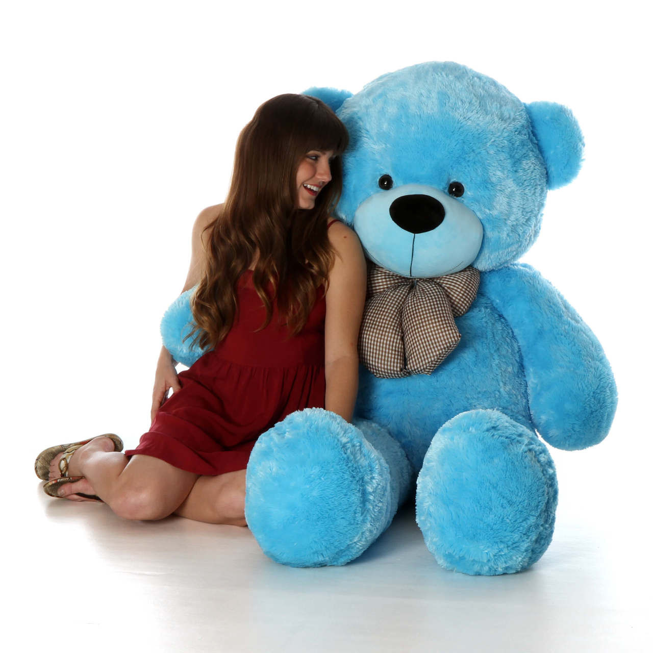 Life Size Blue huggableTeddy Bear Happy Cuddles 5ft
