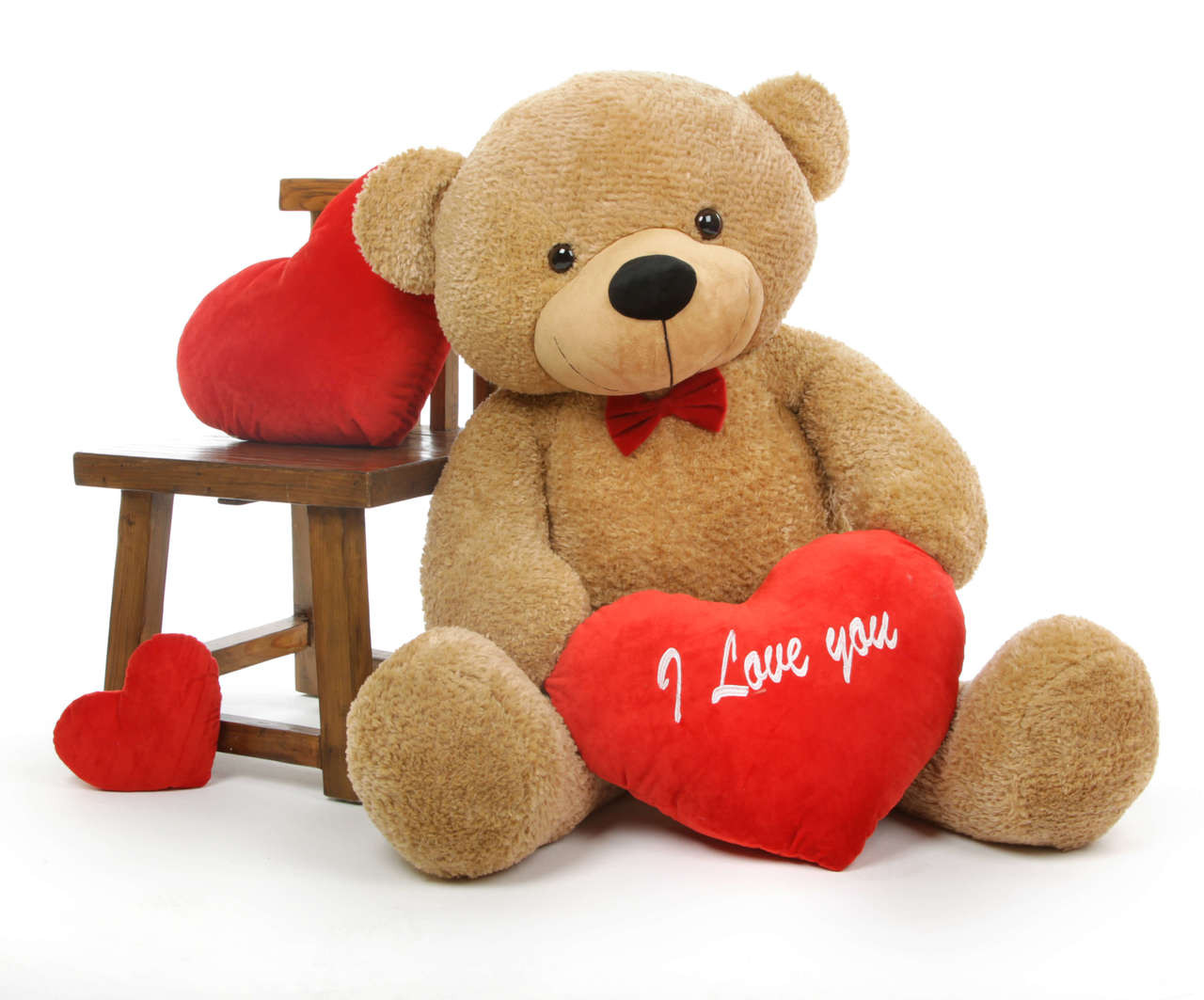 Shaggy L Cuddles Amber Teddy Bear with I Love You Heart 48in