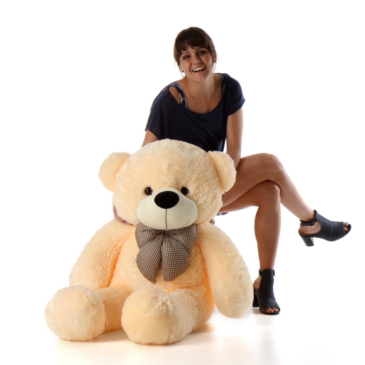 Cozy Cuddles Huggable Plush Cream Teddy Bear 48in - Very Big teddy Bear