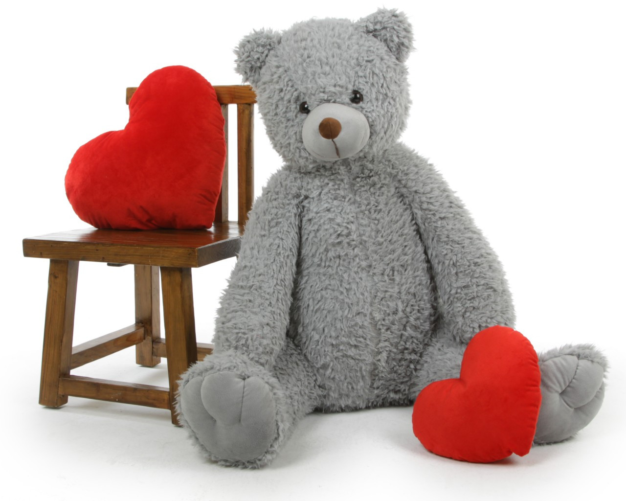 Sugar Kisses Valentine's Teddy Bears with Heart I Love You Woolly Tubs 42  inch and 32 inch