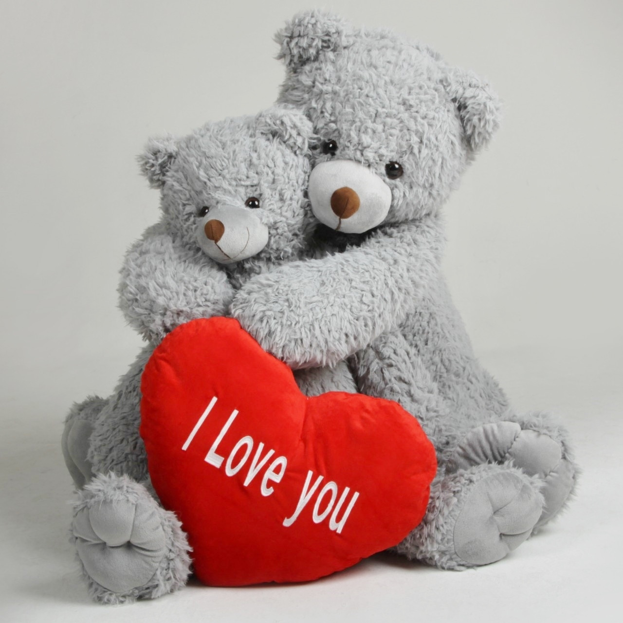 Sugar Kisses Valentine's Teddy Bears with Heart I Love You Woolly Tubs 42  inch and 32 inch