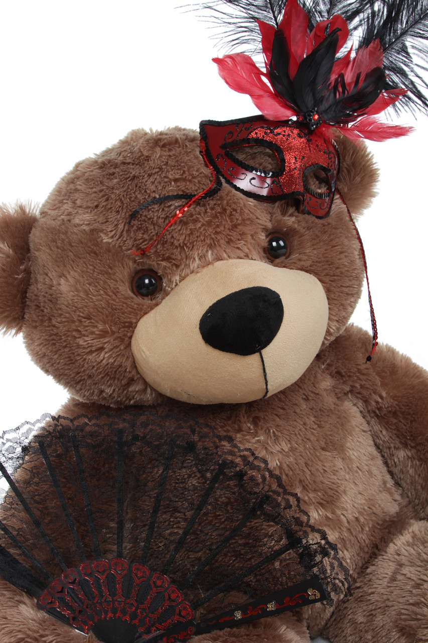 3 ft Brown Masquerade Teddy Bear