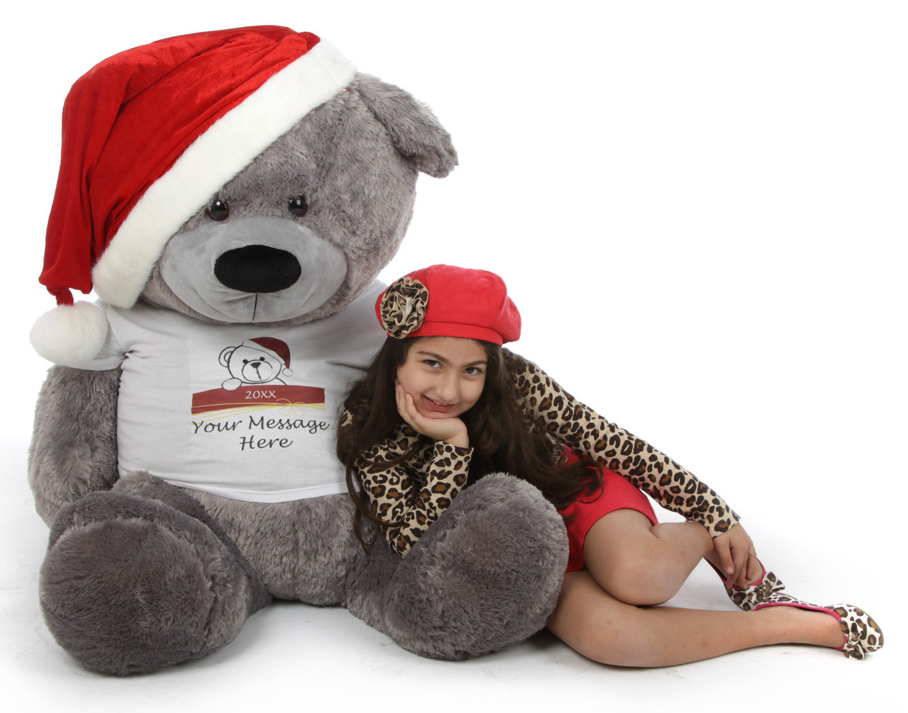 Lifesize Silver Teddy Bear Christmas Gift