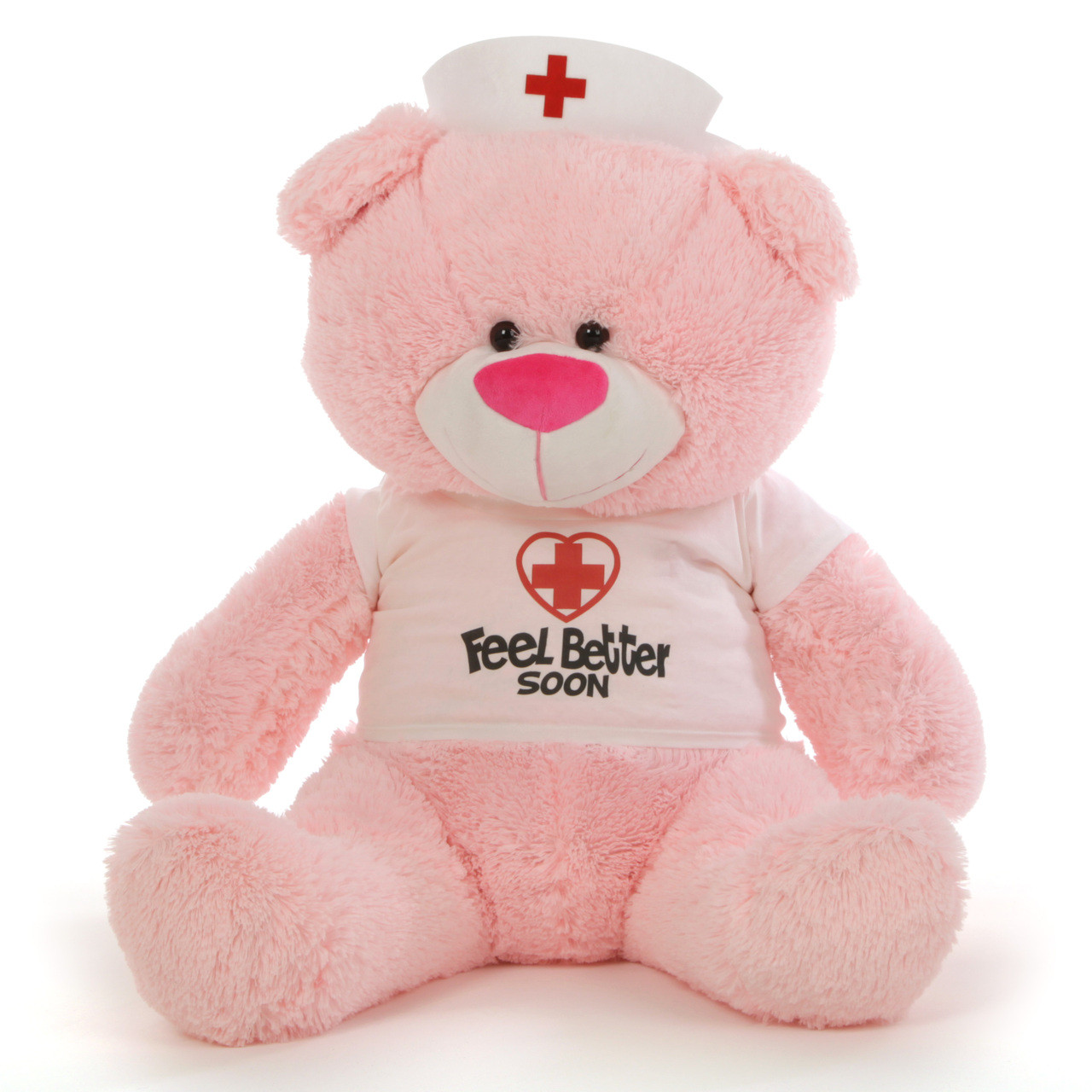 Source get well soon hospital patient gifts teddy bear custom cute cartoon  nurse teddy bear plush toy with red heart on m.