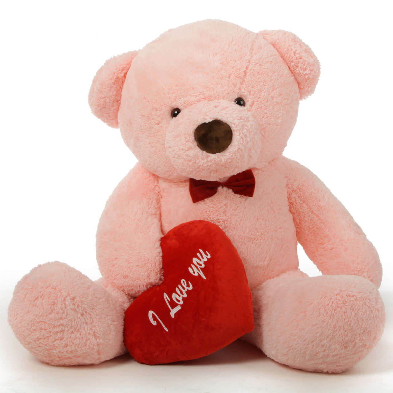 Plush 12 Pink Bear with Pink Bow (1 Set of 4)