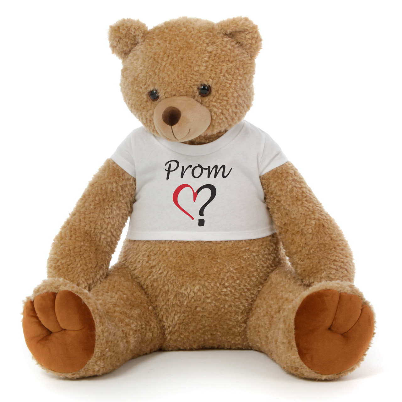 Big 2½ ft Personalized 'Prom?' Teddy Bear Amber Brown Honey Tubs