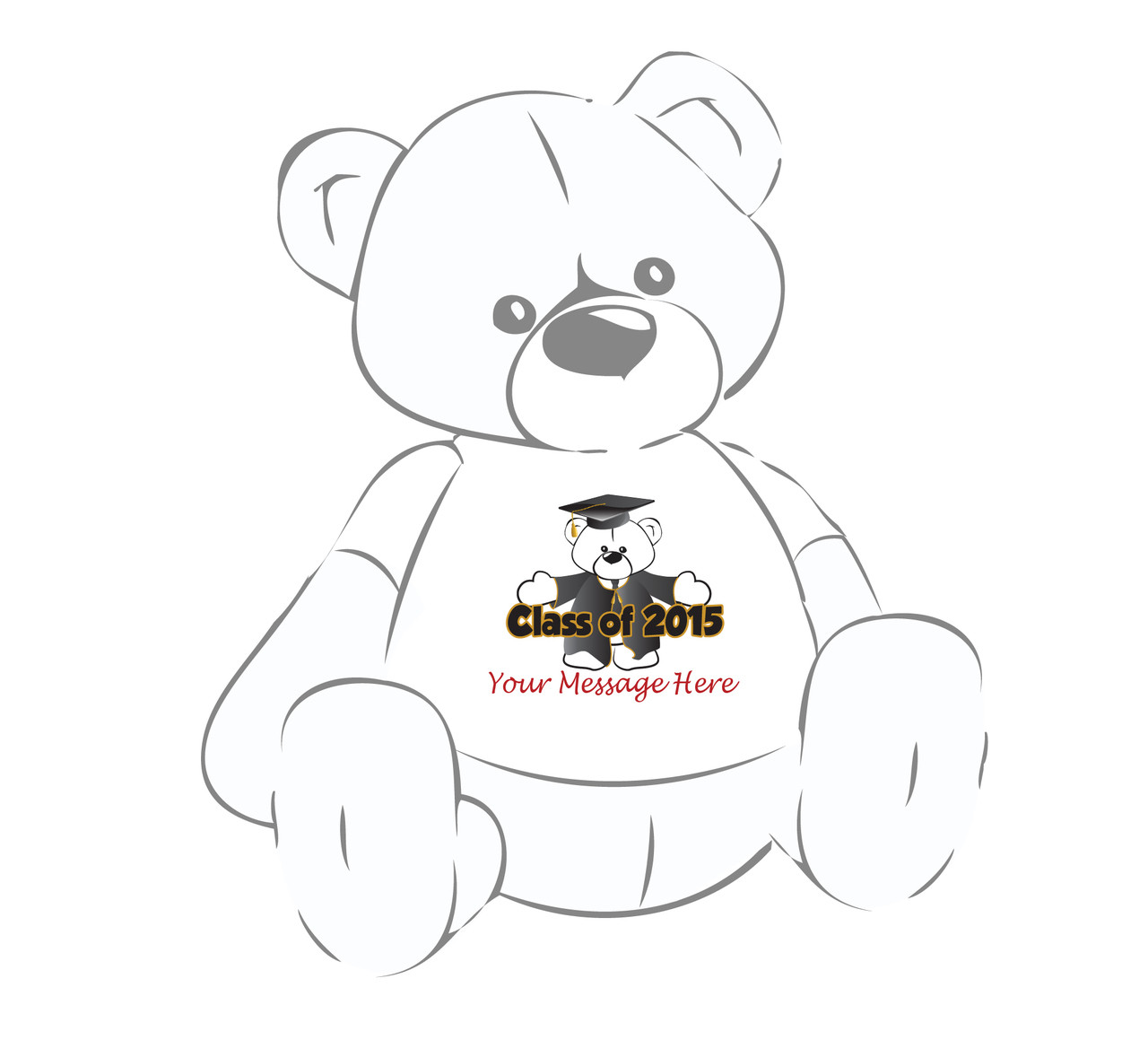 Teddy Bear T-shirt Graduation Cap & Gown 2015