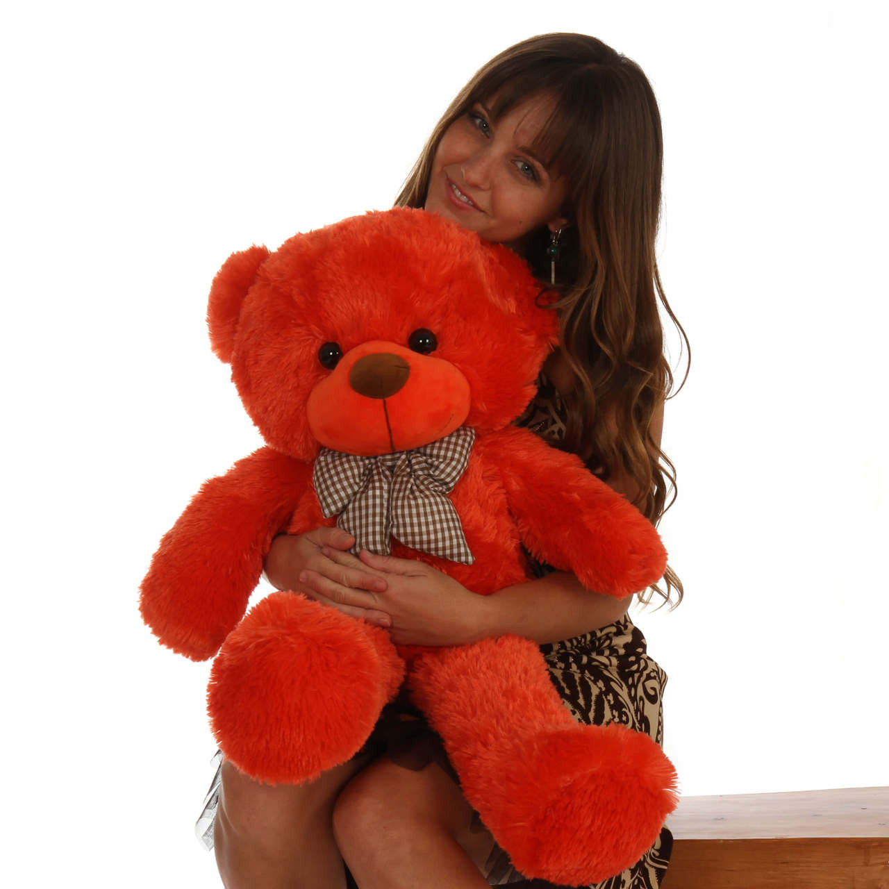 Oversized Teddy Bear 30in Lovey Cuddles Beautiful Orange Red Fur