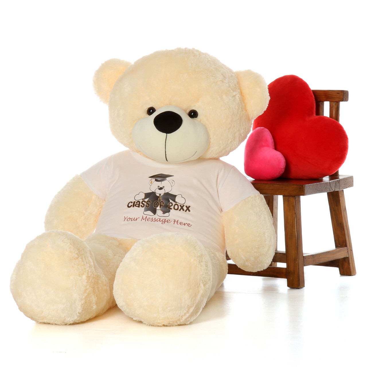 Personalized Class of 2017 5ft Cozy Cuddles Vanilla Cream Teddy Bear