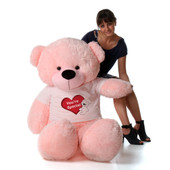 5 Foot Soft  life Size Pink Teddy Bear  with  You Are Special T-shirt from Giant Teddy Brand