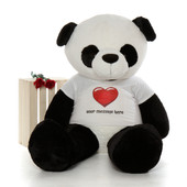 60in Huge Panda Precious Xiong in Personalized Red Heart shirt