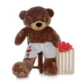 6 Foot Giant Brown Teddy Bear with I Love You Boxers