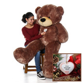 5 Foot LifeSize Personalized Giant Teddy Bear with Christmas Ornament