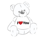 Giant Teddy Bear with I Heart You T-shirt