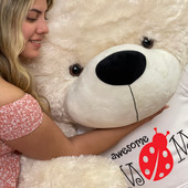 Life size Vanilla Cream Cuddles With Custom TShirt-
High End Roses