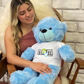 38in Adorable Blue GiantTeddy Bear With Mom To Be Tshirt