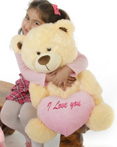 BooBoo Shags Cream 27in He Loves Me! Bear Hug Care Package