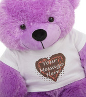 2.5ft DeeDee Cuddles Purple Teddy Bear with Truffle T-shirt