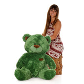 35 Inch Green Sitting Position Big Shags Teddy Bear