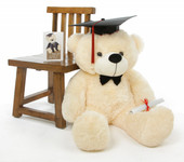 Cozy G Cuddles Vanilla Graduation Teddy Bear with Cap and Diploma 38in