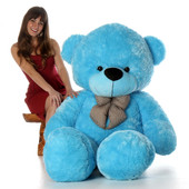 6ft Life Size Teddy Bear Happy Cuddles soft beautiful light blue fur