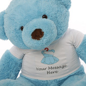 4 ft. Giant Sky BlueTeddy bear (Close Up)