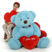 48in Smiley Chubs Teddy Bear for Valentine’s Day with big “I Love You” heart