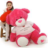 Personalized Enormous 4ft hot pink Cha Cha Big Love will make your sweetie say WOW!