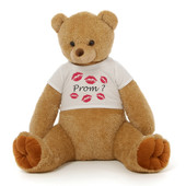 3½ ft Honey Tubs Adorable Amber Brown Prom Teddy Bear (Prom ? - Tiny Kisses)