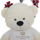 6 ft Supper Soft Vanilla Personalized Teddy Bear Gift