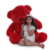 Huge huggable and soft Life Size 5ft Red Giant Teddy bear Riley Chubs