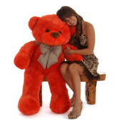 48in Life Size cute Teddy Bear Beautiful Orange Red cuddly soft  Unique Lovey Cuddles