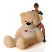 6ft Life Size Giant Teddy for Valentine’s Day Cream Cozy Cuddles with I Love You shirt