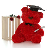 35in Red Graduation Teddy Bear with Cap, Diploma and Bow Tie